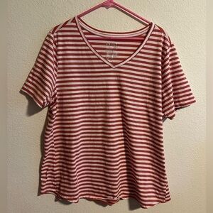 Terra & Sky Pink and White Shirt Size 1X